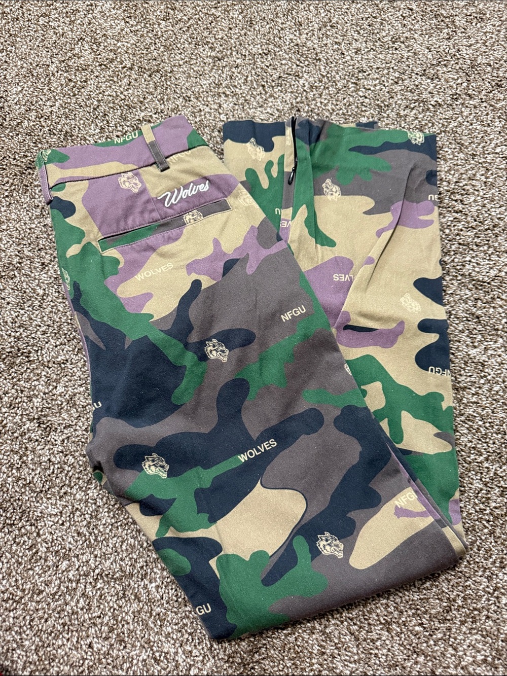 Darc Sport Women's Straight Leg Camo Pants in Green, Brown, Black, Purple